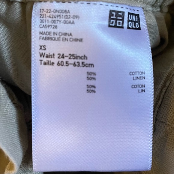 Uniqlo Cotton Linen Paperbag Waist Shirts - Picture 3 of 3